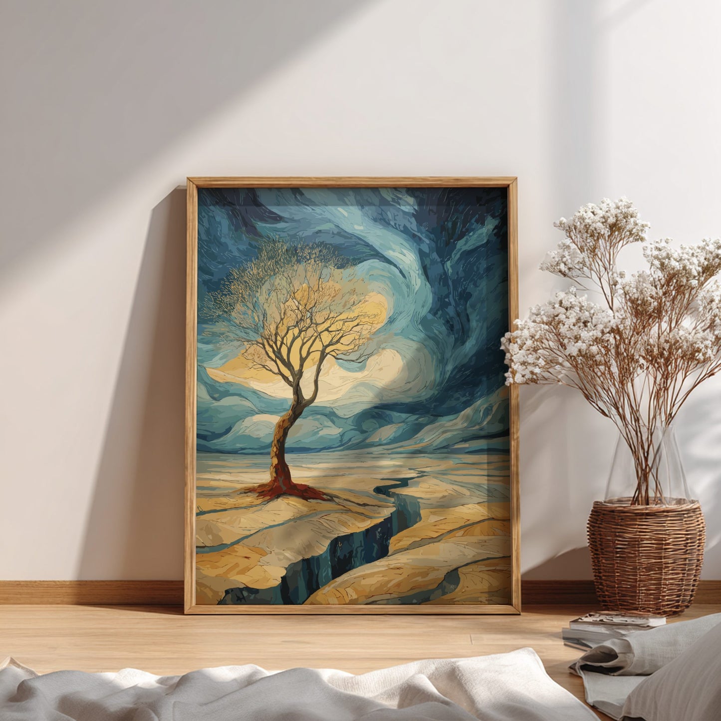Rooted - Solitary Old Tree and Deep Visible Roots Wall Art