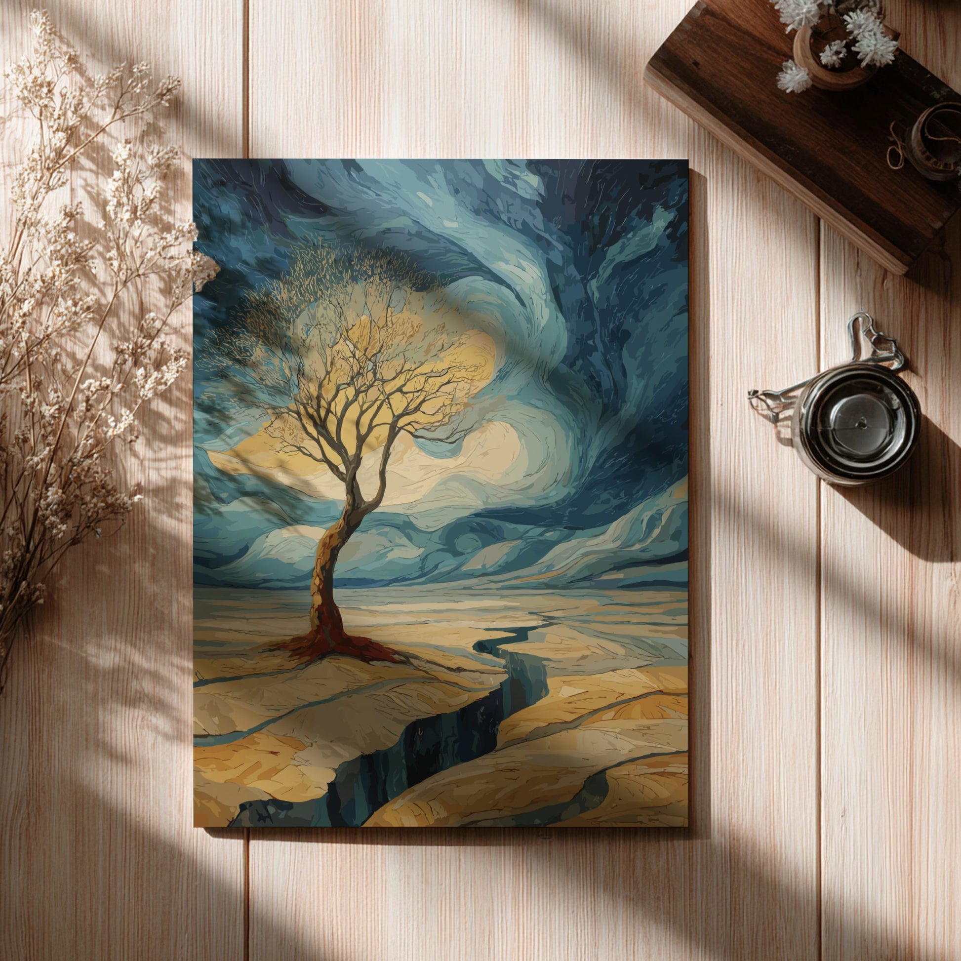 Rooted - Solitary Old Tree and Deep Visible Roots Wall Art