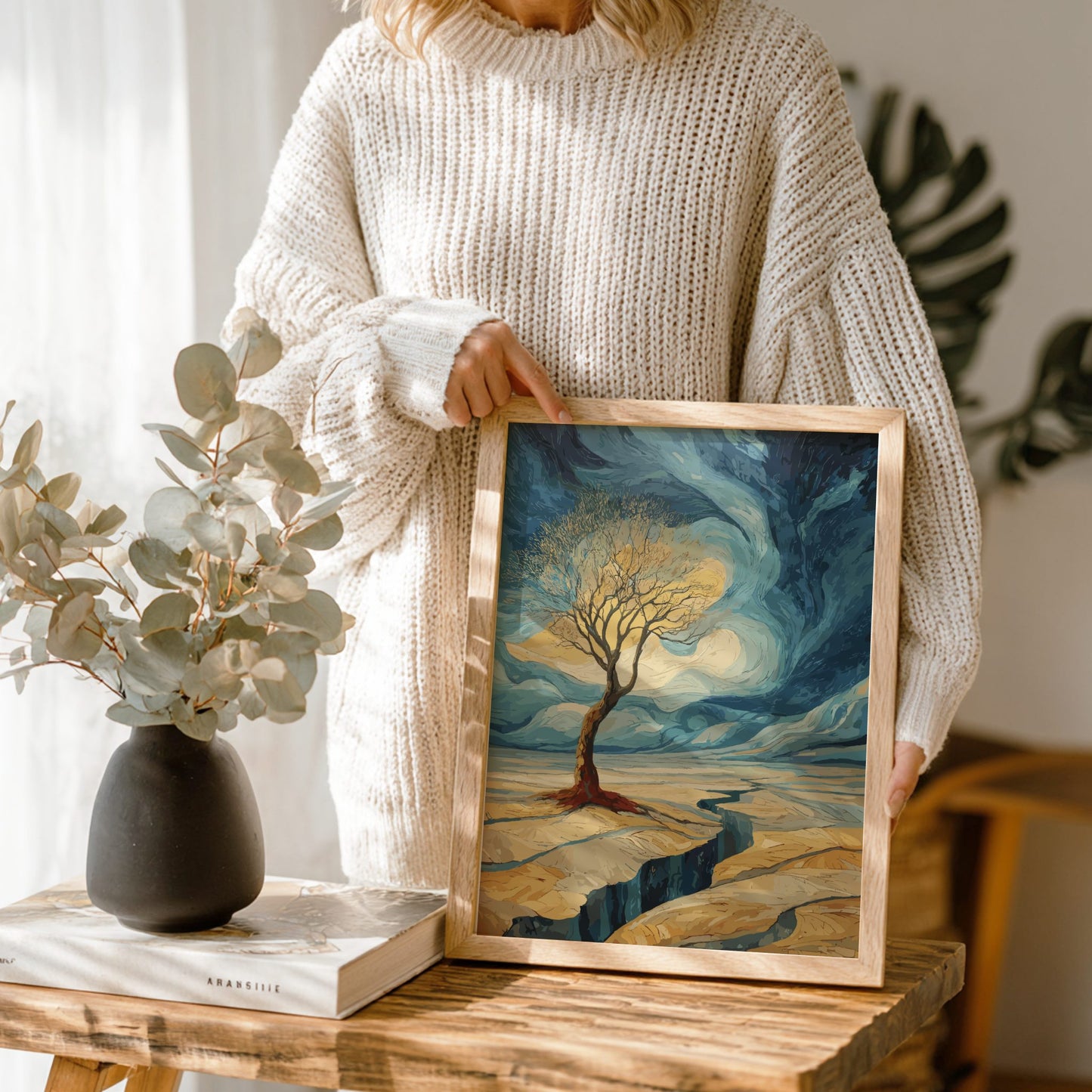 Rooted - Solitary Old Tree and Deep Visible Roots Wall Art