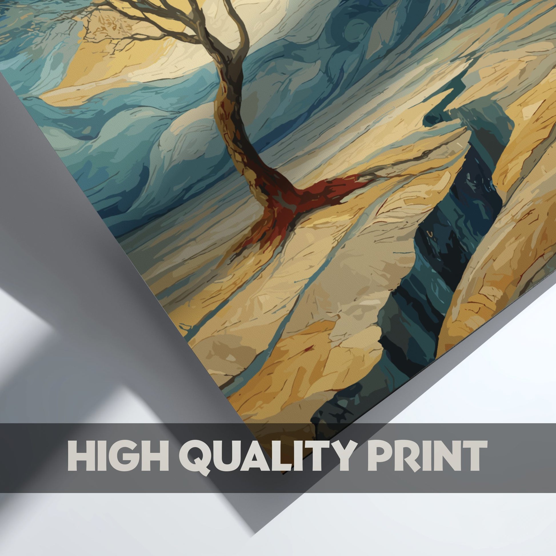 Rooted - Solitary Old Tree and Deep Visible Roots Wall Art