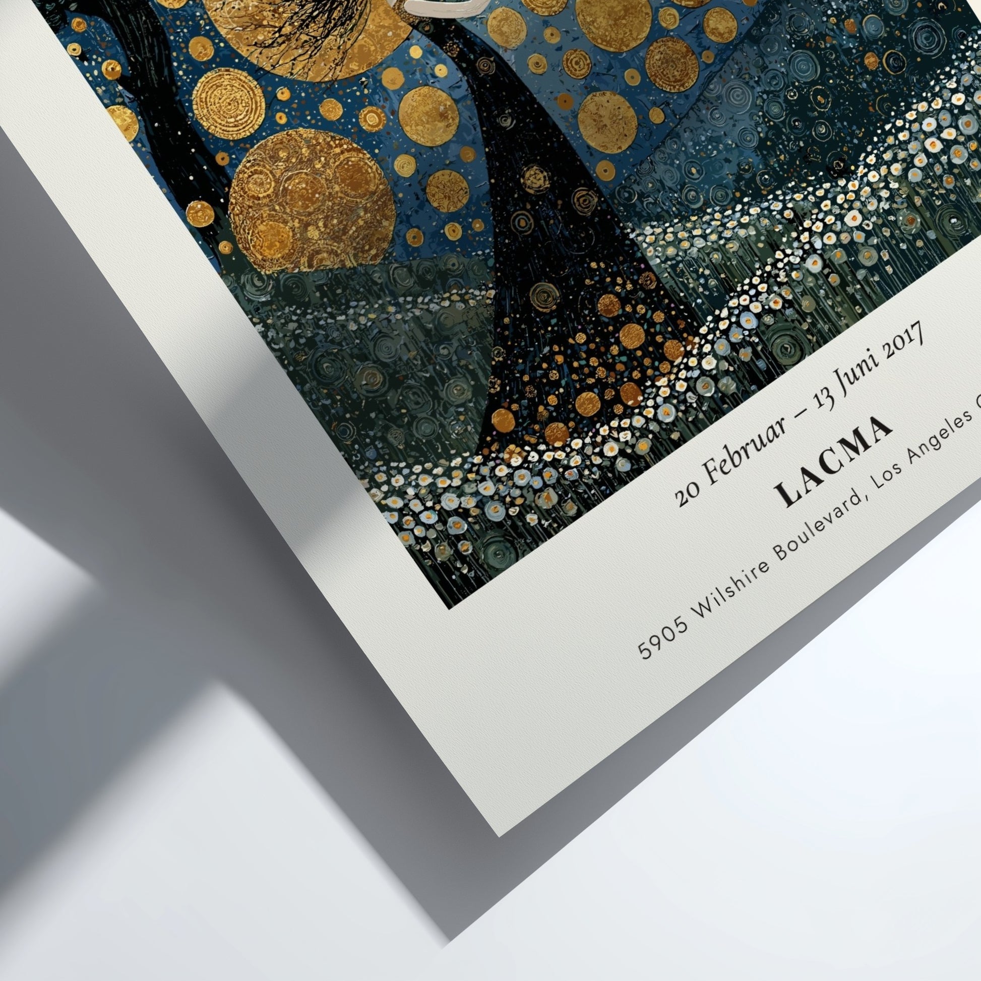 Rosa und Schwarz poster inspired by Gustav Klimt featuring black and gold colors, elegant design, and