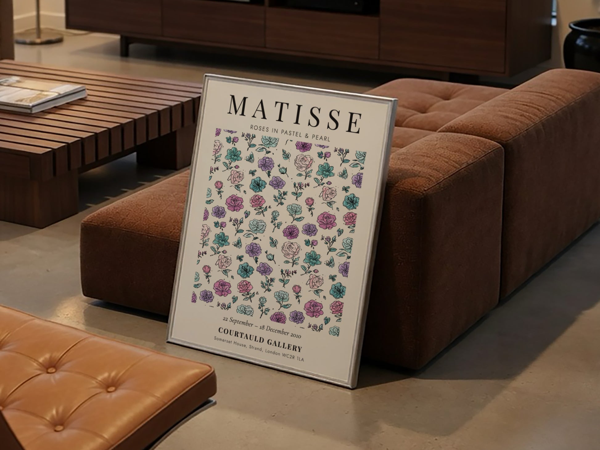 Henri Matisse poster featuring pastel roses in soft colors, floral art for wall decor