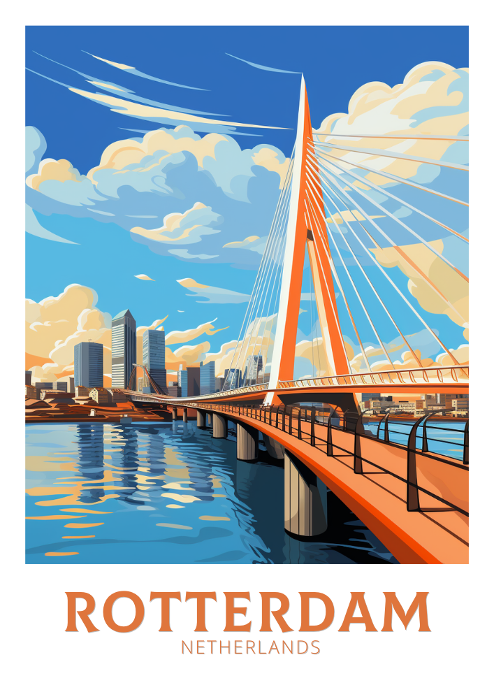 Europe ROTTERDAM TRAVEL PRINT - NETHERLANDS ARTWORK