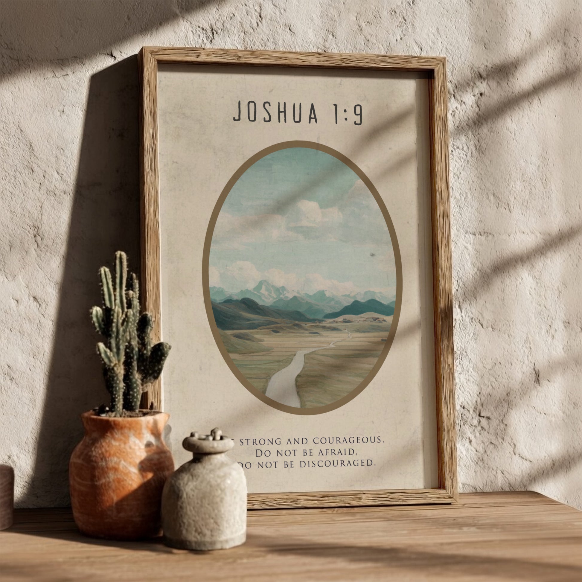 Joshua 1:9: The Resolve – Modern Minimalist Scripture Art