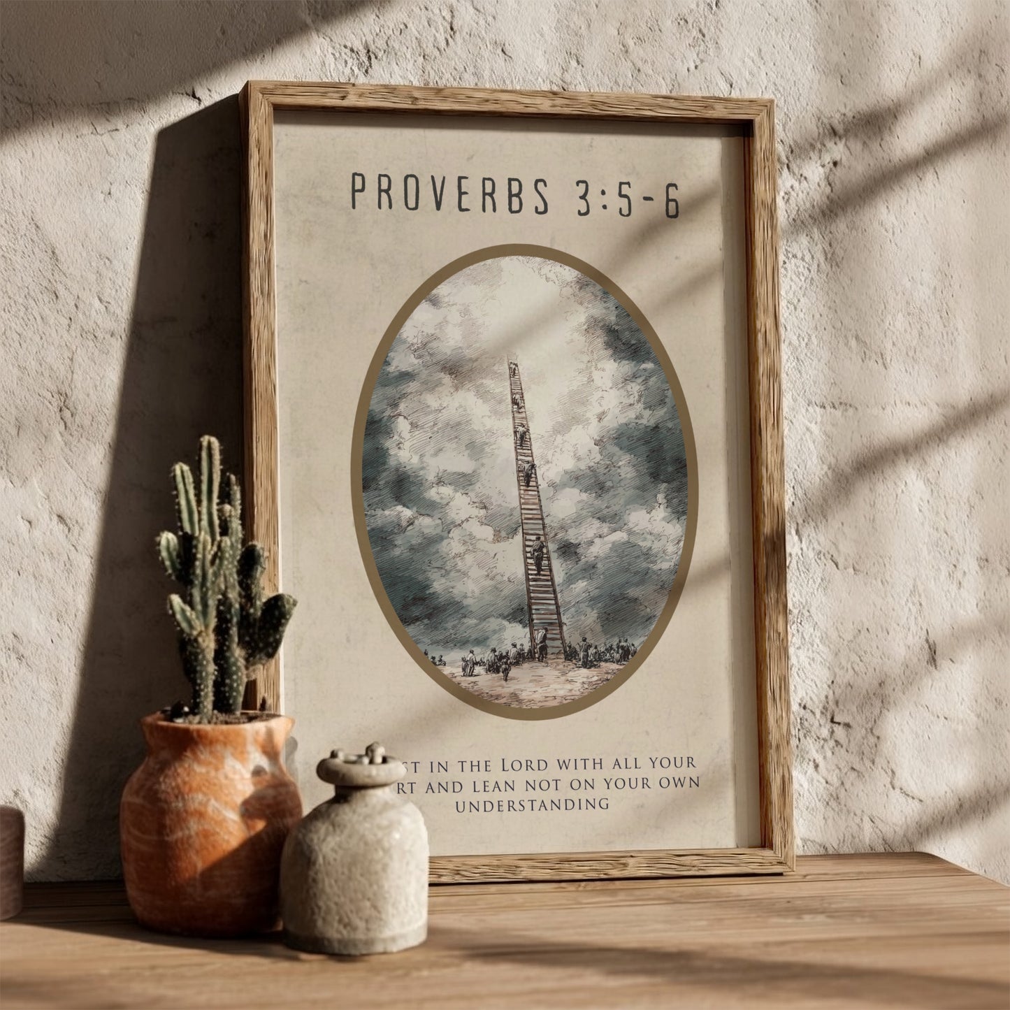 Proverbs 3:5-6: The Blueprint – Modern Minimalist Scripture Art