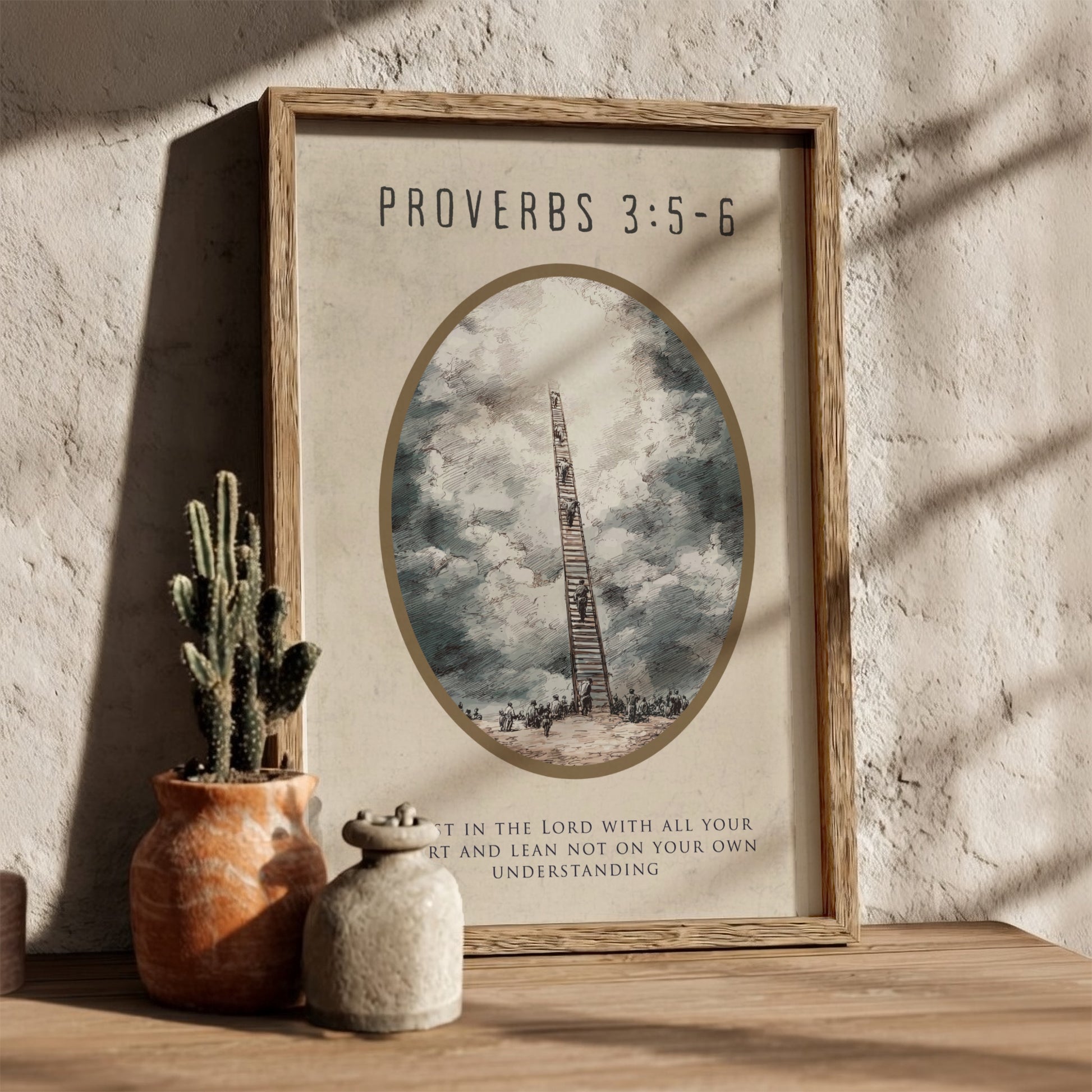 Proverbs 3:5-6: The Blueprint – Modern Minimalist Scripture Art