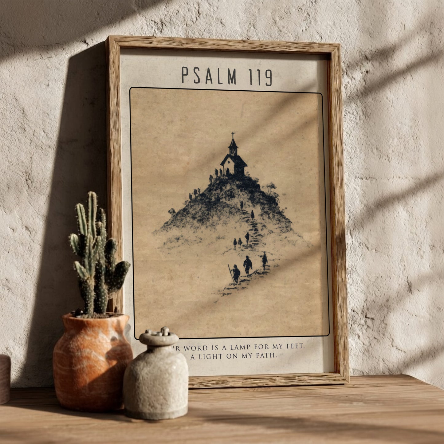 Psalm 119: The Lamp - Modern Minimalist Scripture Wall Art