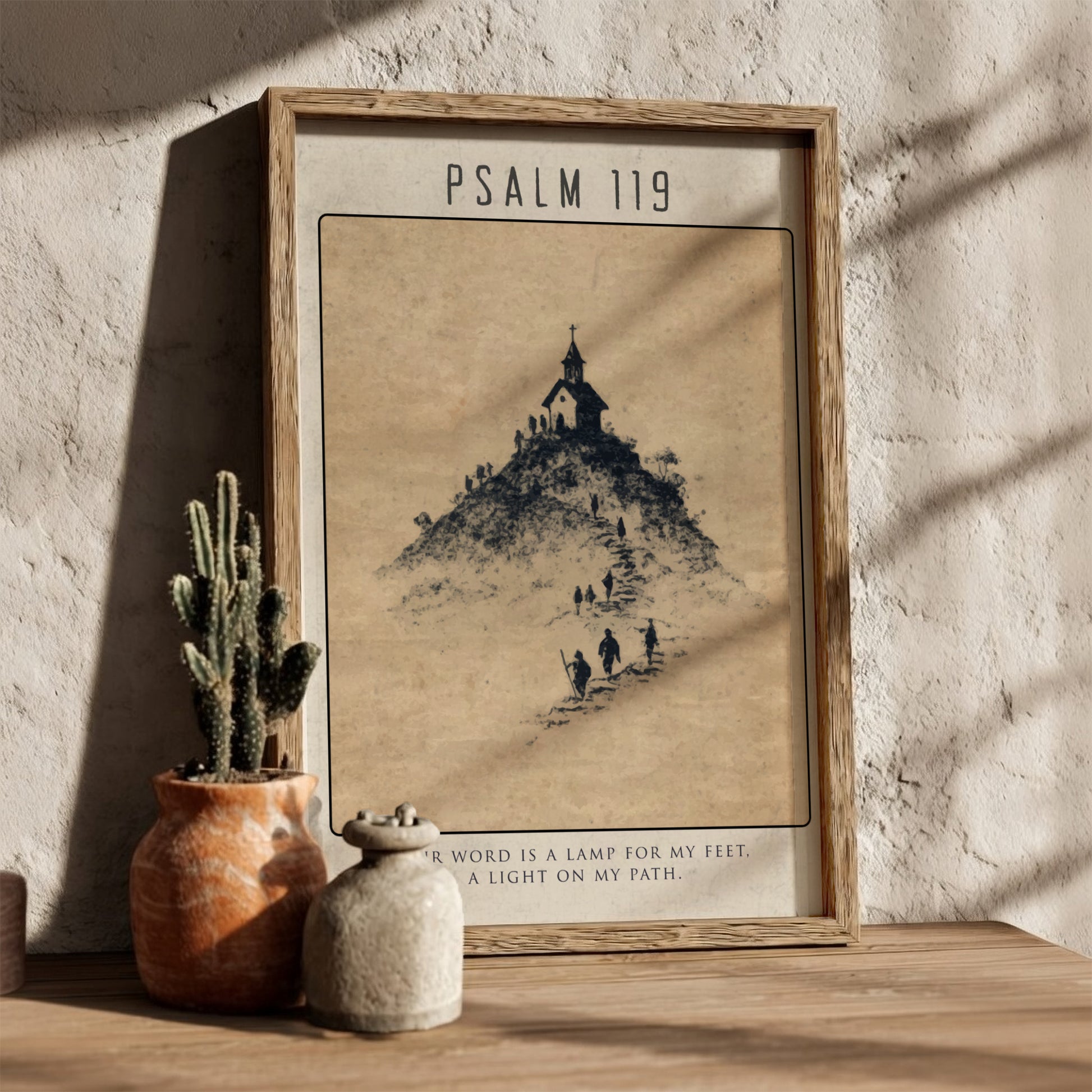 Psalm 119: The Lamp - Modern Minimalist Scripture Wall Art