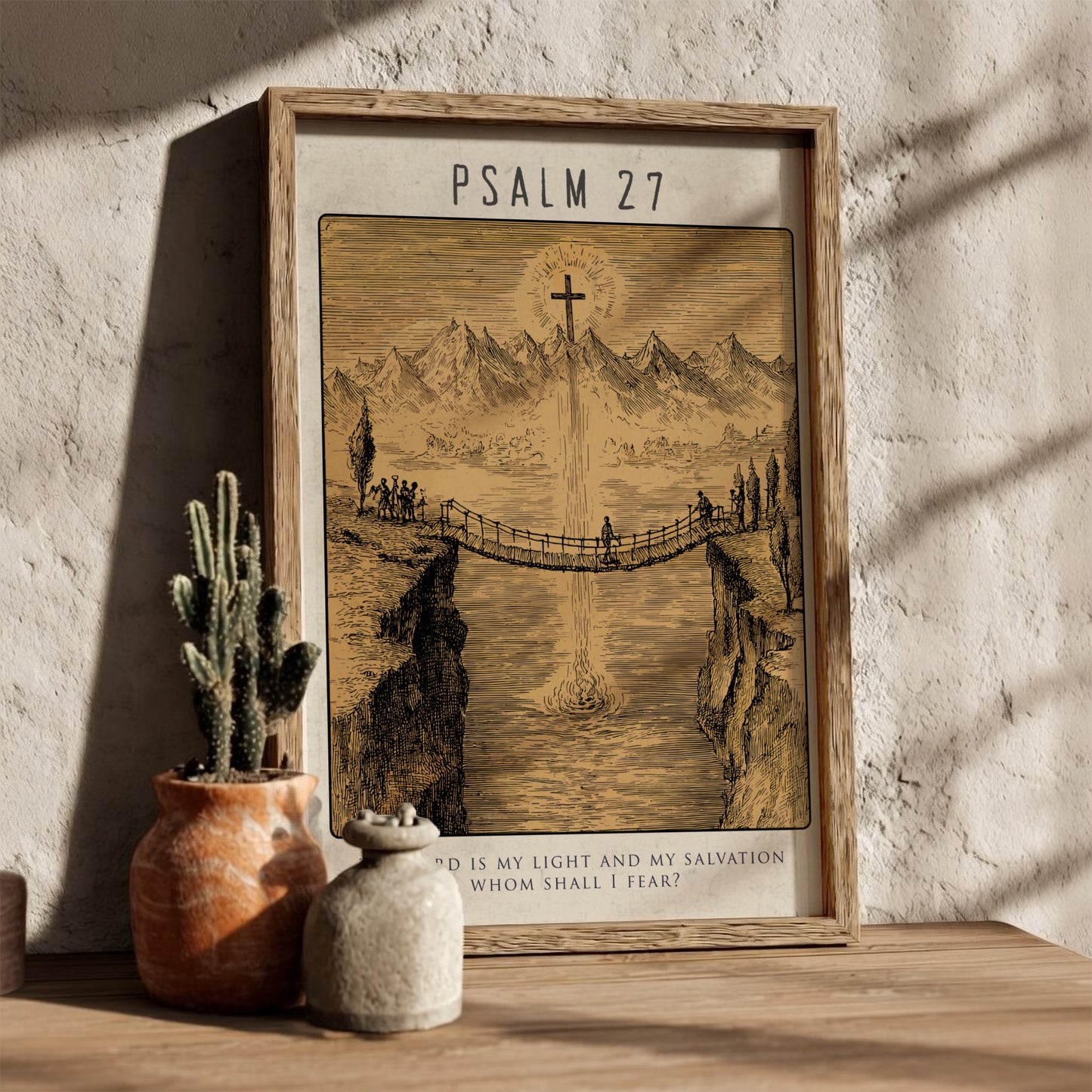 Psalm 27: The Fortress – Modern Minimalist Scripture Art