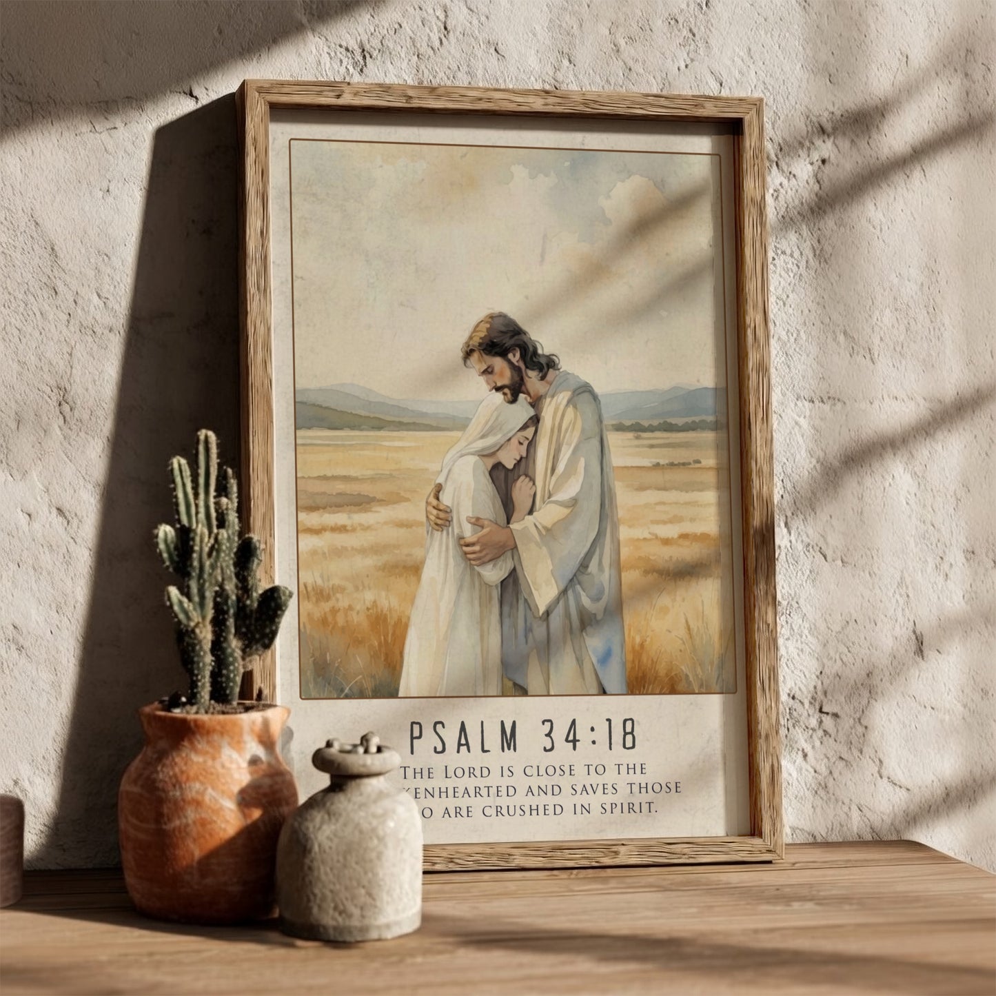 Psalm 34:18: The Nearness – Modern Minimalist Scripture Art