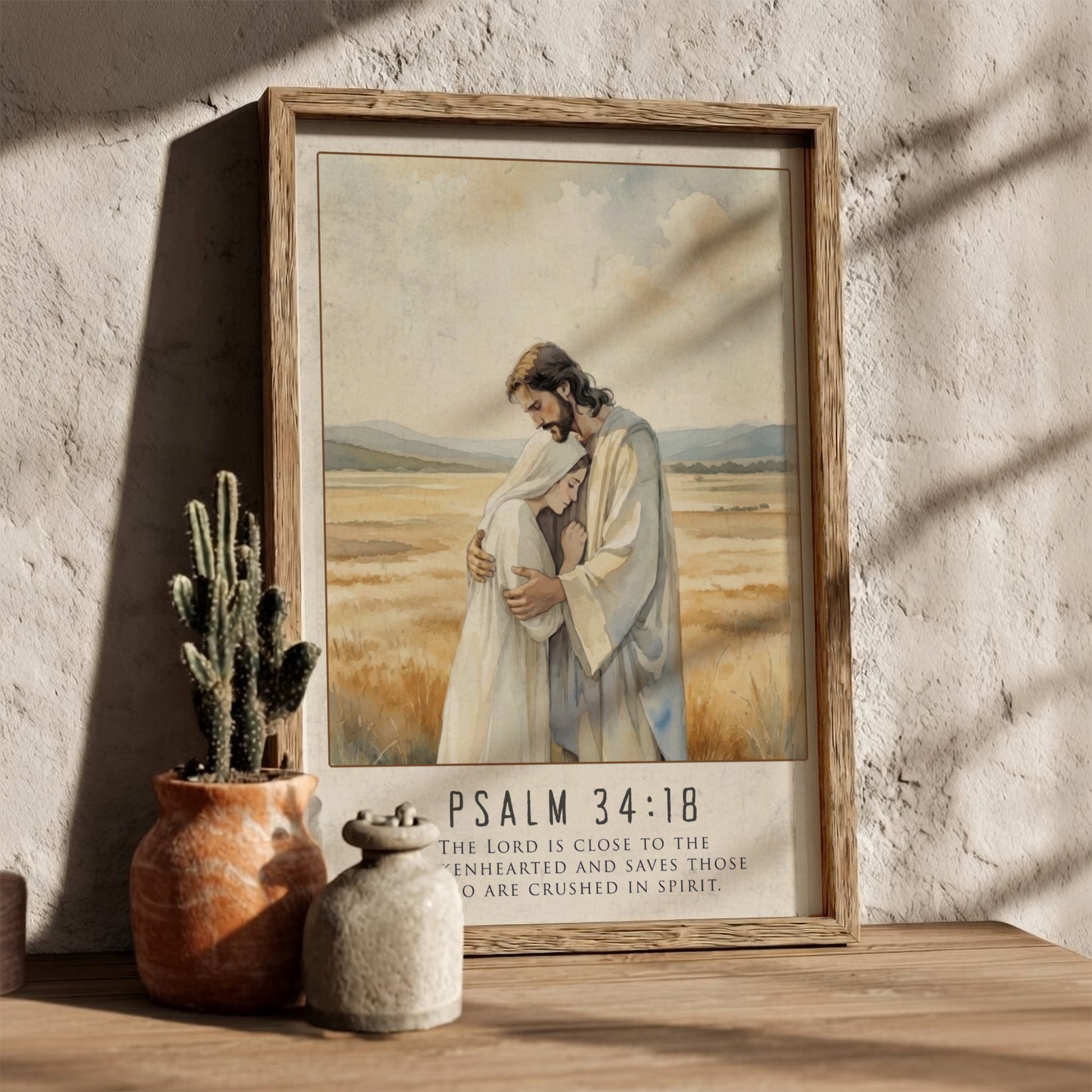 Psalm 34:18: The Nearness – Modern Minimalist Scripture Art
