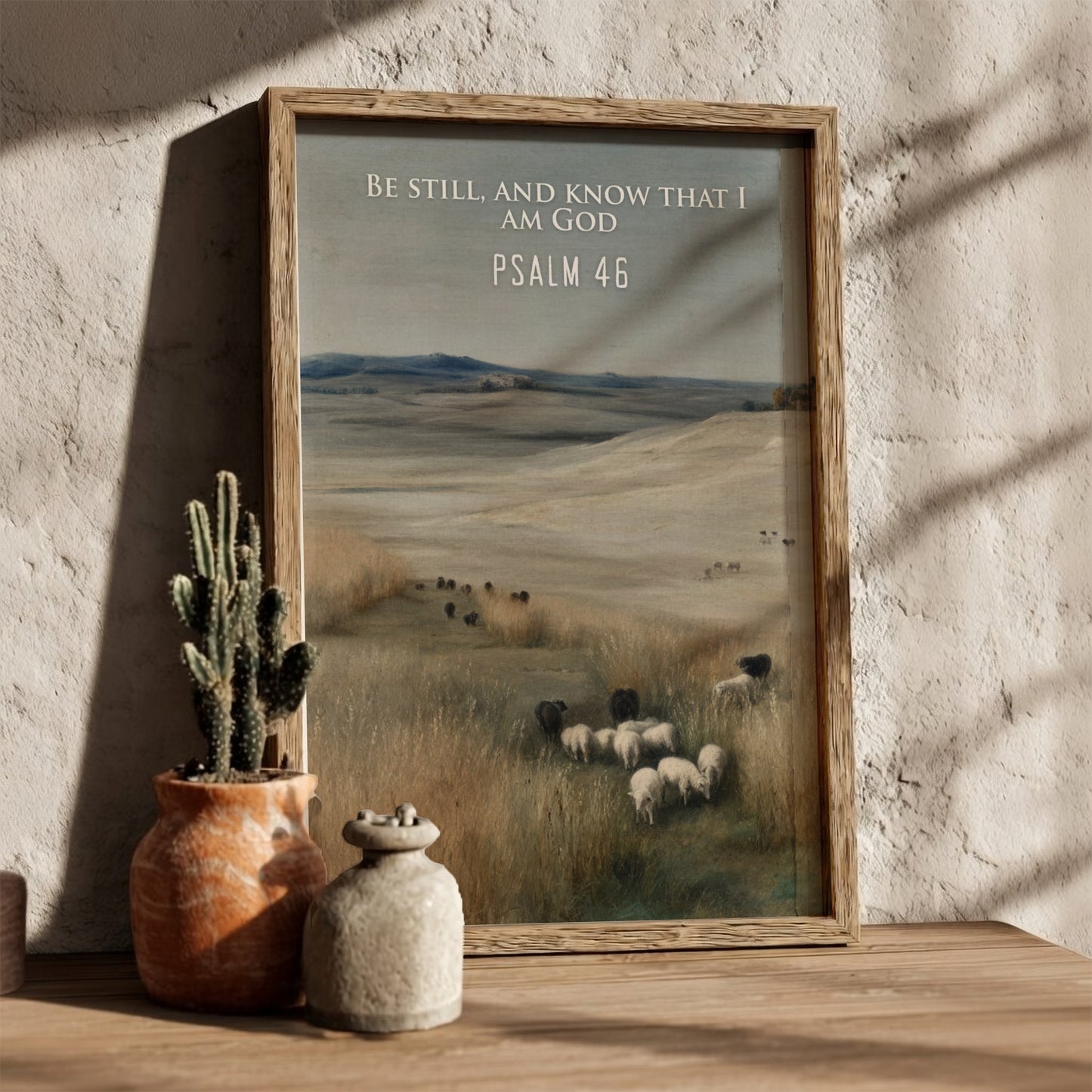 Psalm 46: The Fortress - Modern Minimalist Scripture Wall Art