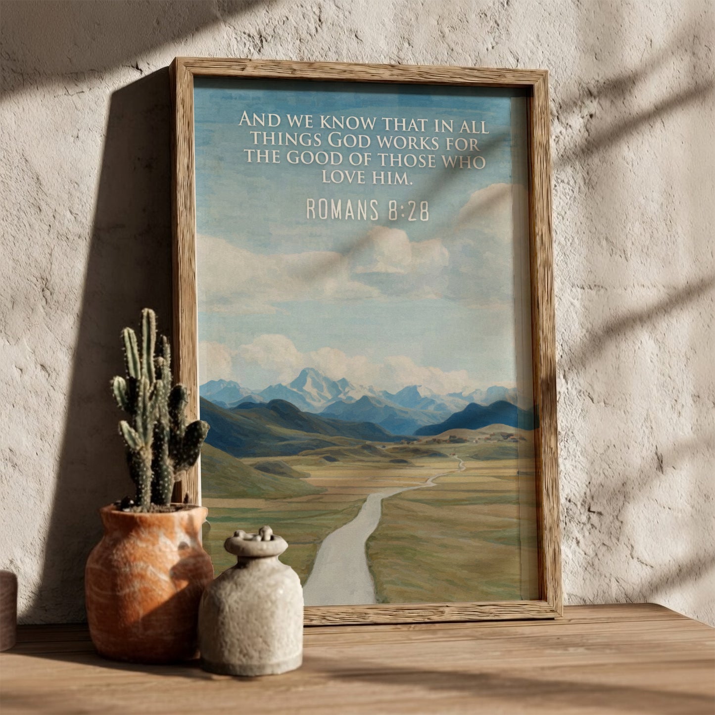 Romans 8:28: The Masterpiece – Modern Minimalist Scripture Art