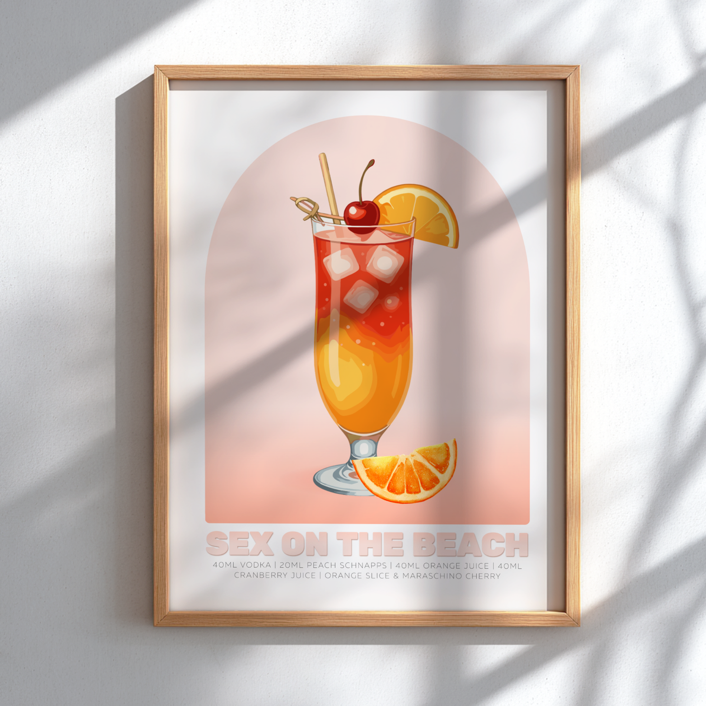 Sex on the Beach Cocktail Poster - Drinks Wall Art