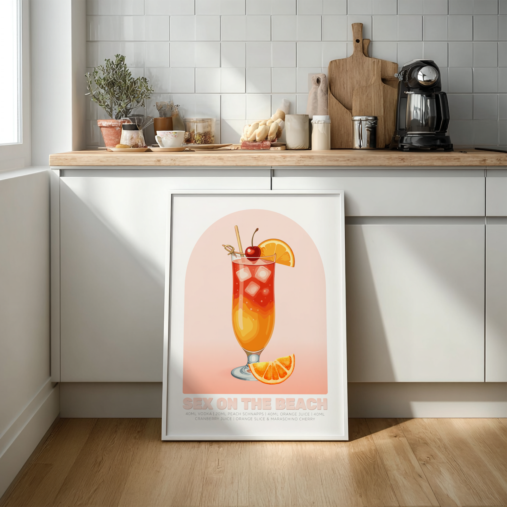 Sex on the Beach Cocktail Poster - Drinks Wall Art