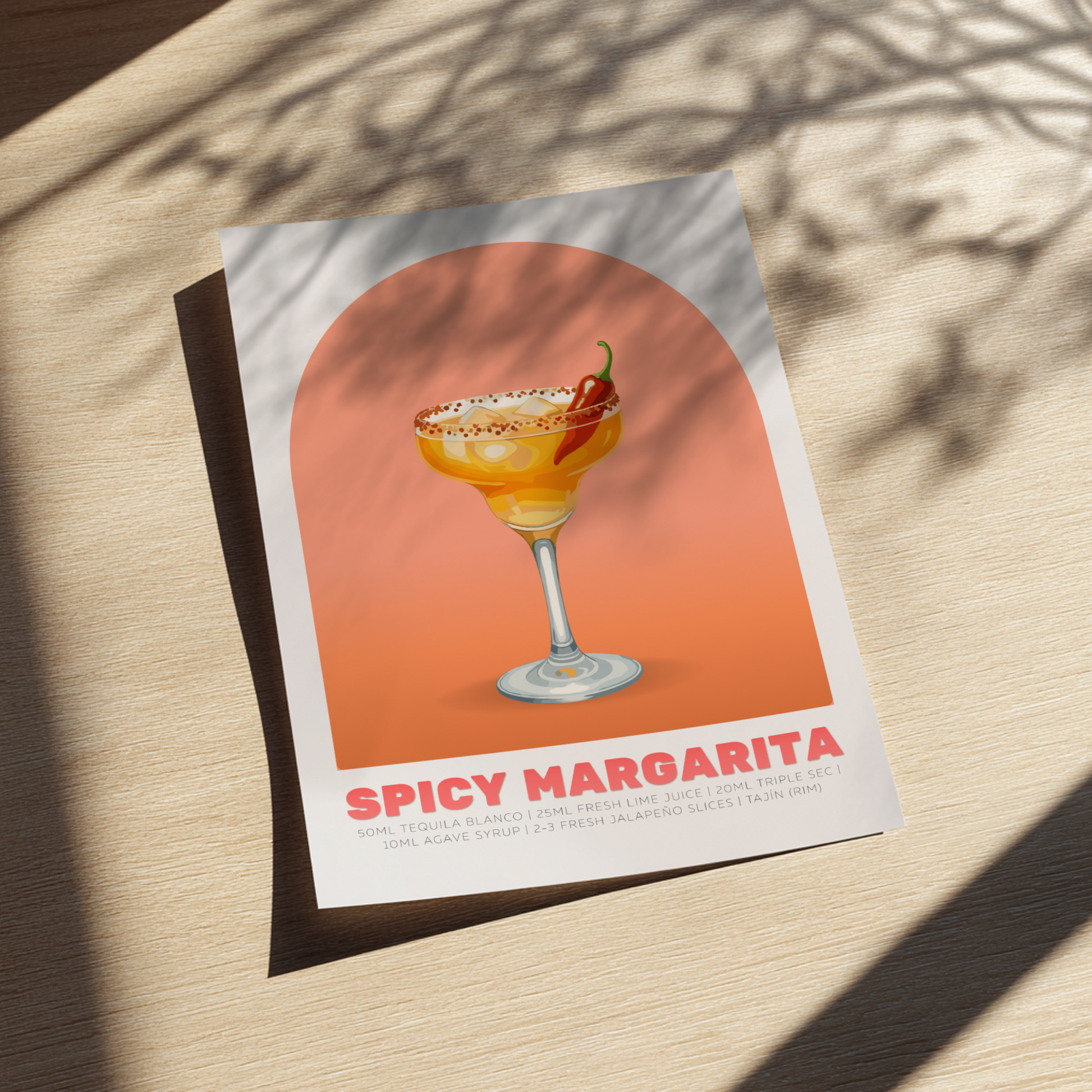 Spicy Margarita Cocktail Poster - Drinks Wall Art