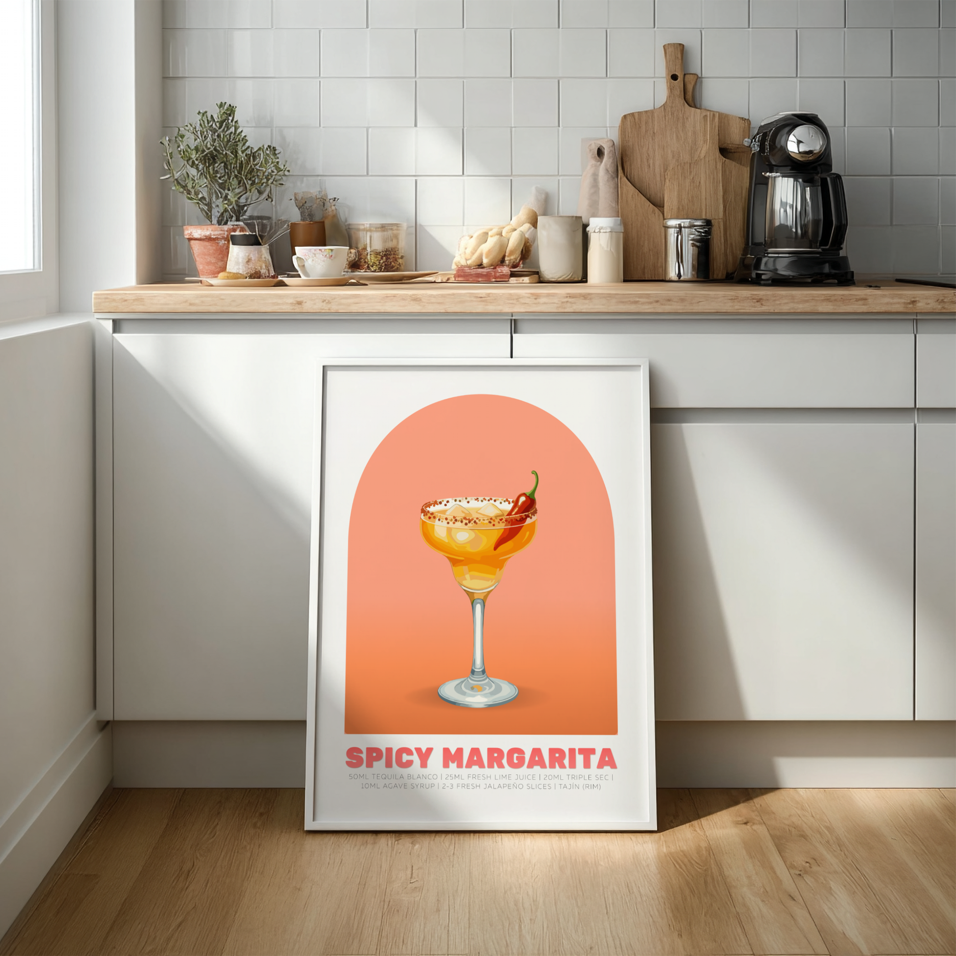 Spicy Margarita Cocktail Poster - Drinks Wall Art