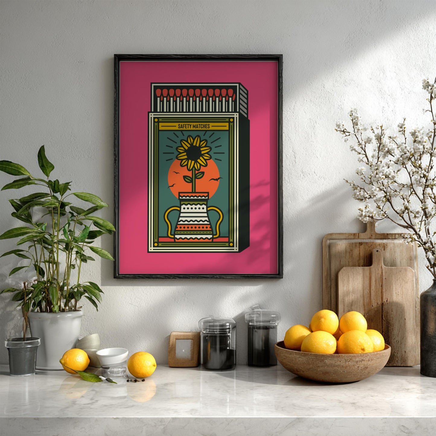 The Spark of Ritual Modern Art - The Safety Matches Wall Print