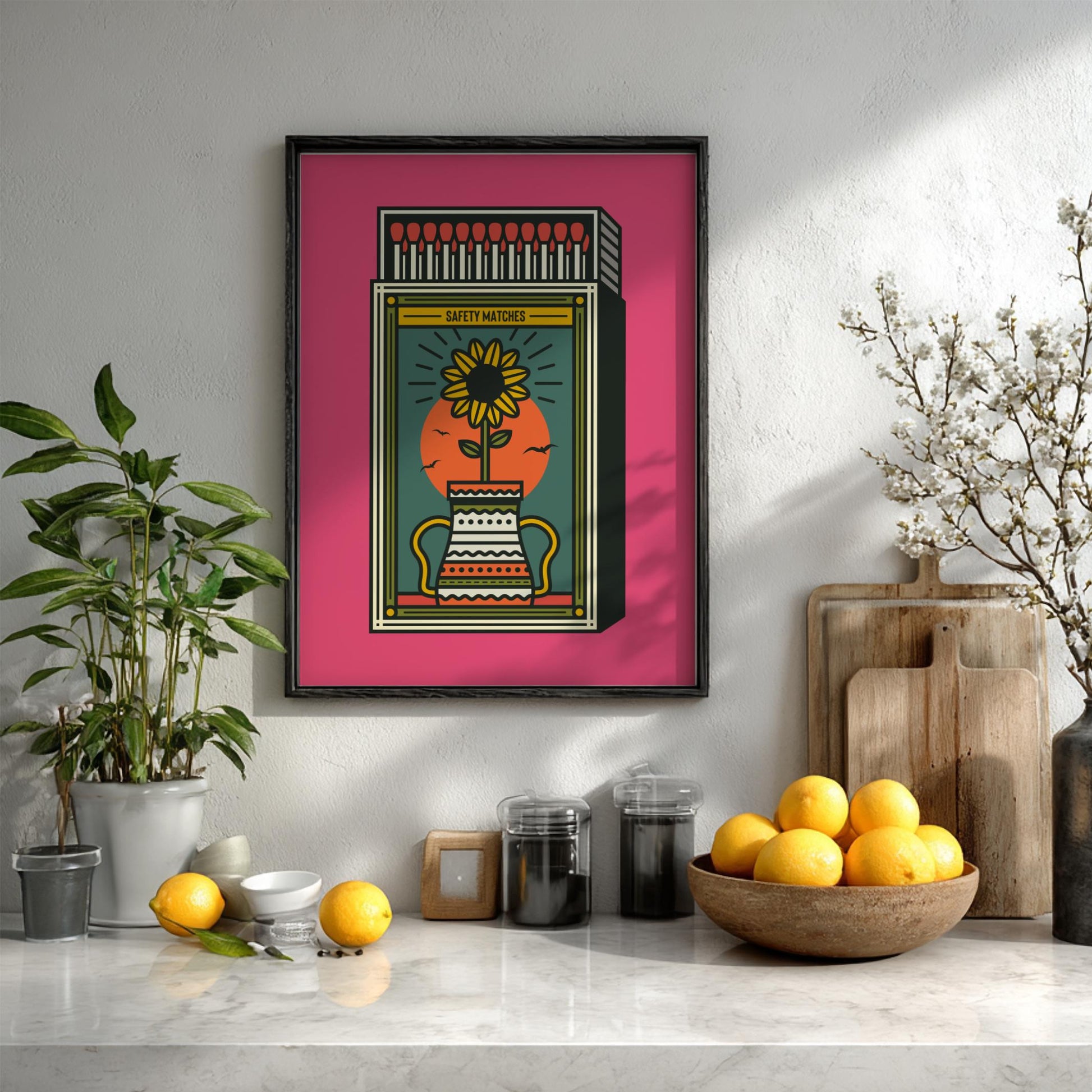 The Spark of Ritual Modern Art - The Safety Matches Wall Print