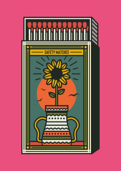 The Spark of Ritual Modern Art - The Safety Matches Wall Print