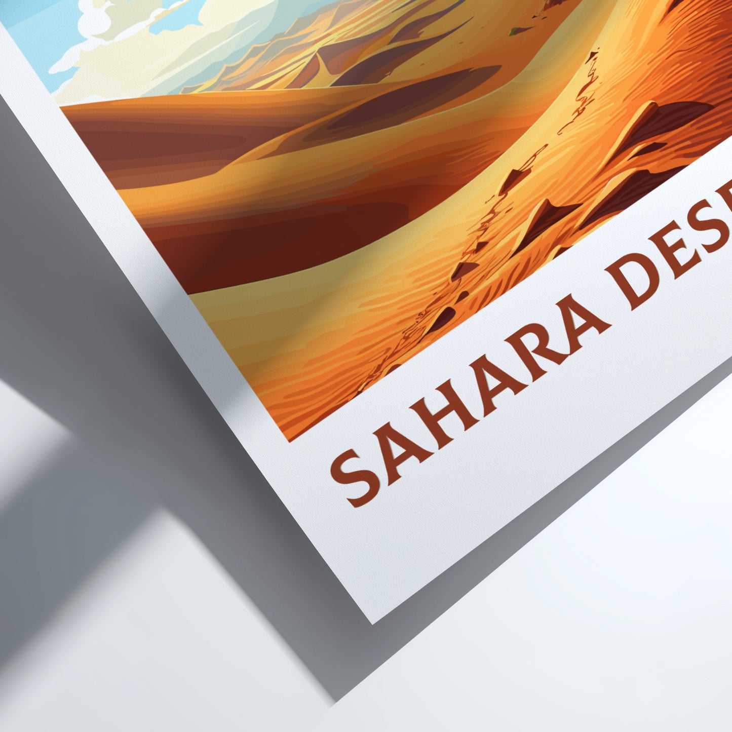 Poster of Sahara Desert with a white border on a light gray background