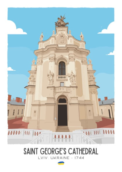 Saint Georges Cathedral Lviv Art - The Rococo Masterpiece Wall Print