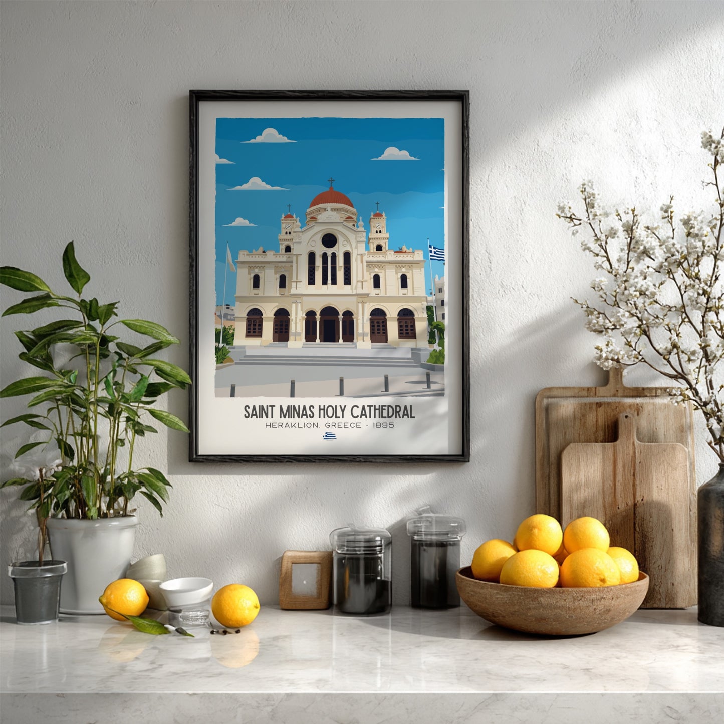 Saint Minas Holy Cathedral Art - The Heraklion Masterpiece Wall Print