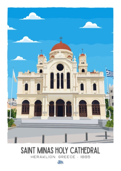 Saint Minas Holy Cathedral Art - The Heraklion Masterpiece Wall Print