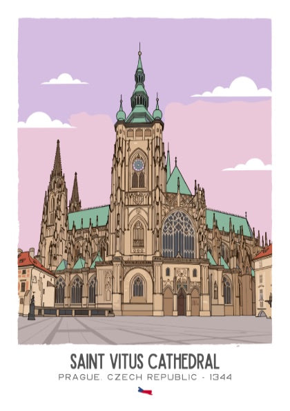 Saint Vitus Cathedral Art - The Gothic Spires Masterpiece Wall Print