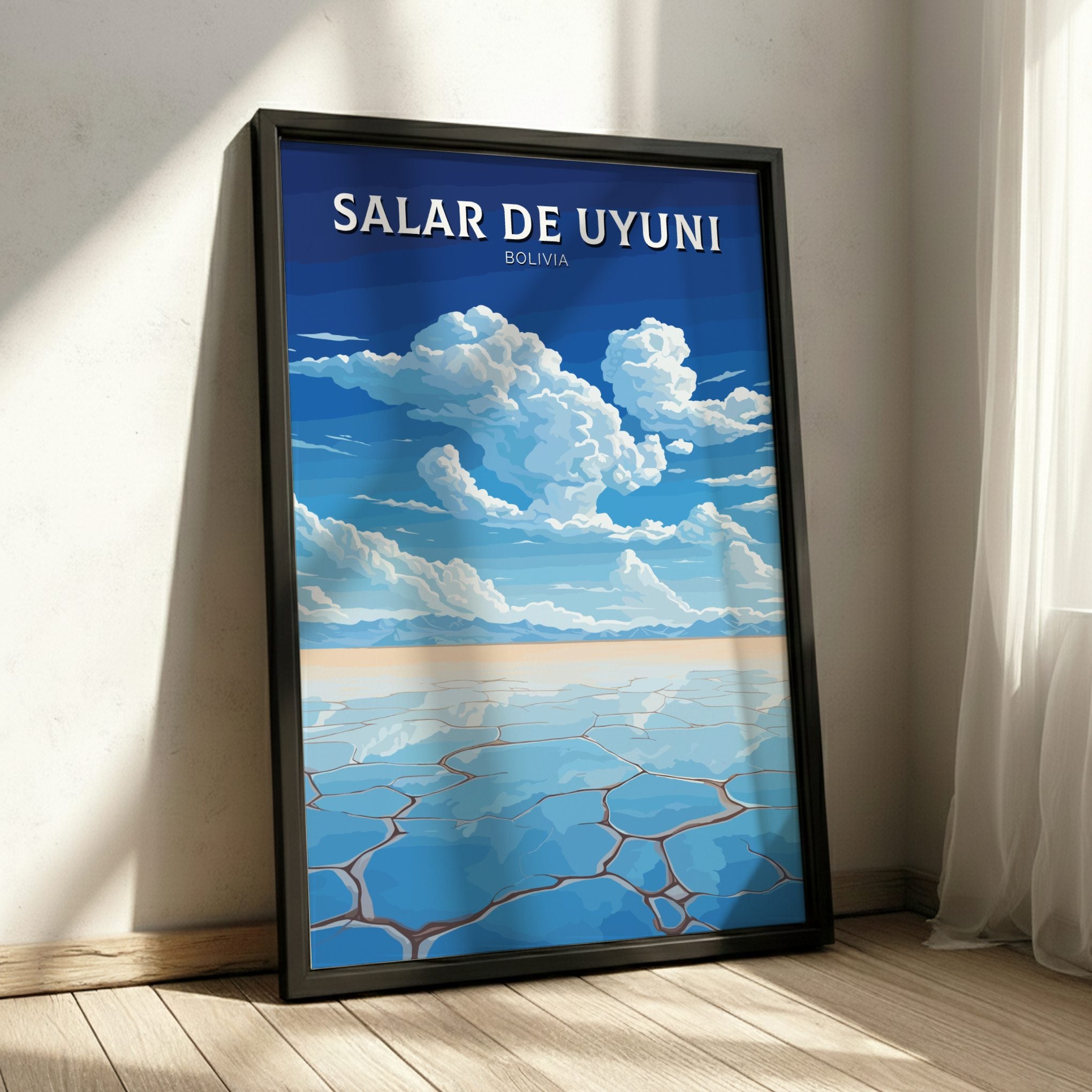 South America SALAR DE UYUNI PRINT - RETRO ARTWORK