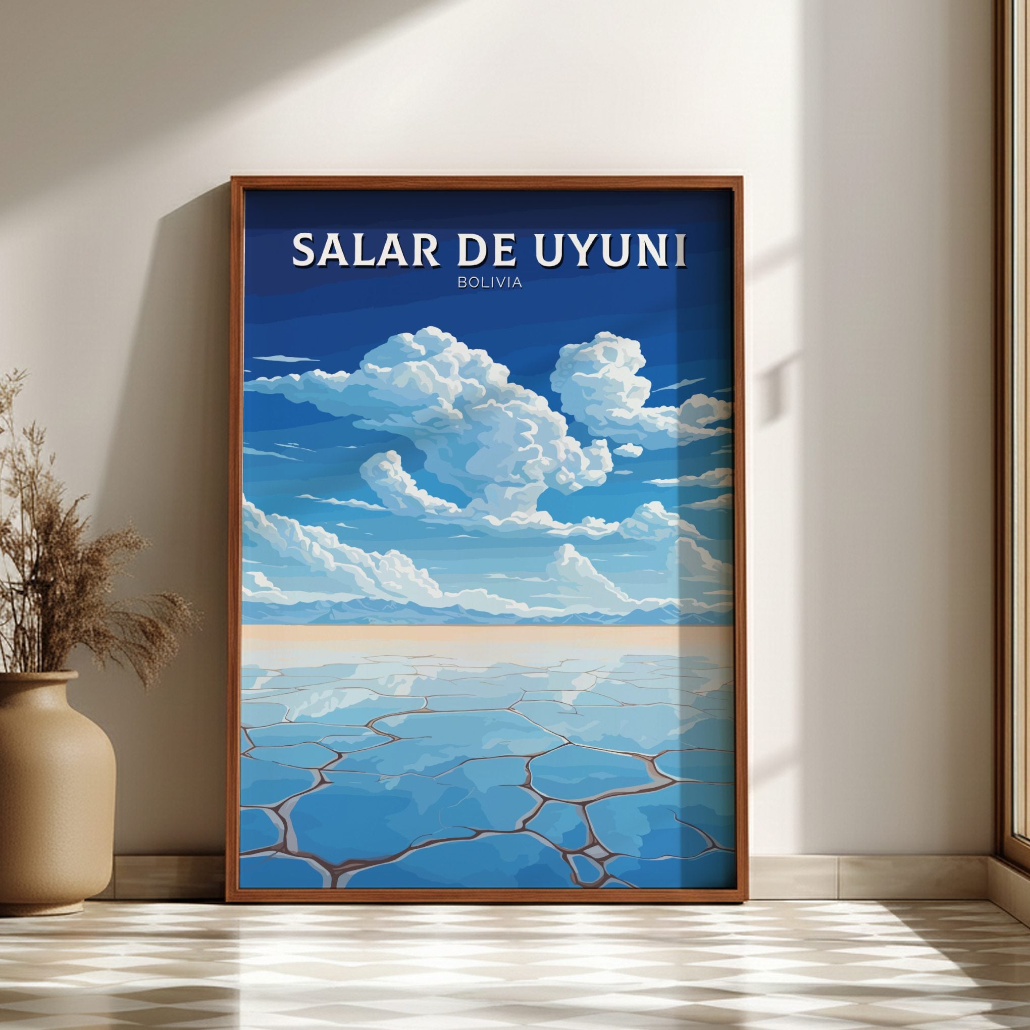South America SALAR DE UYUNI PRINT - RETRO ARTWORK
