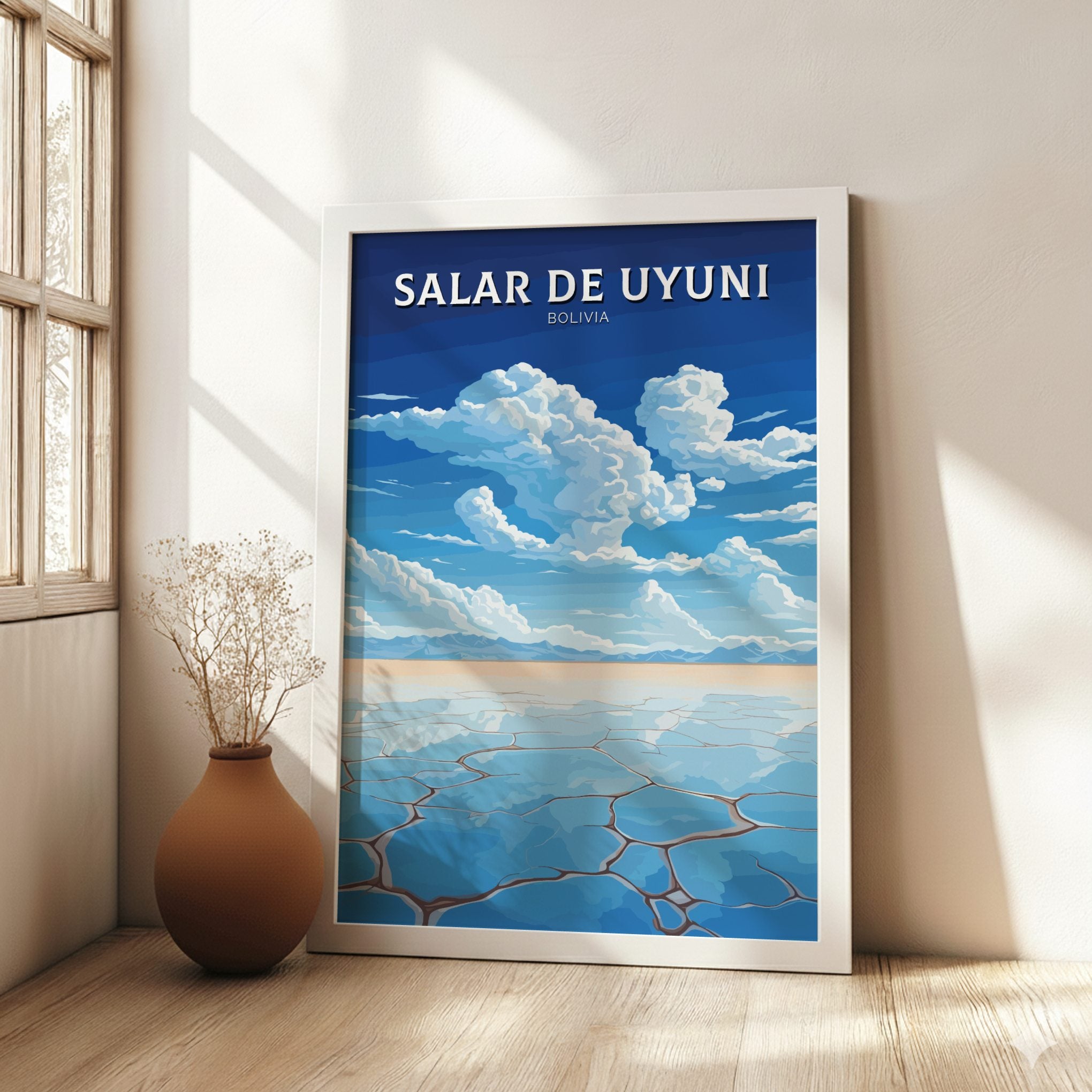 South America SALAR DE UYUNI PRINT - RETRO ARTWORK