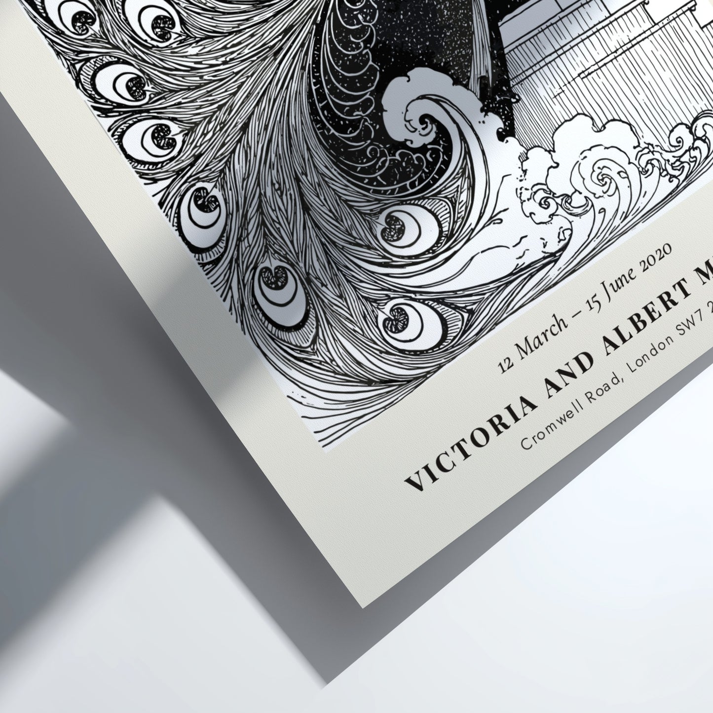 Salome The Peacock Skirt poster featuring intricate black and white design by Aubrey Beardsley