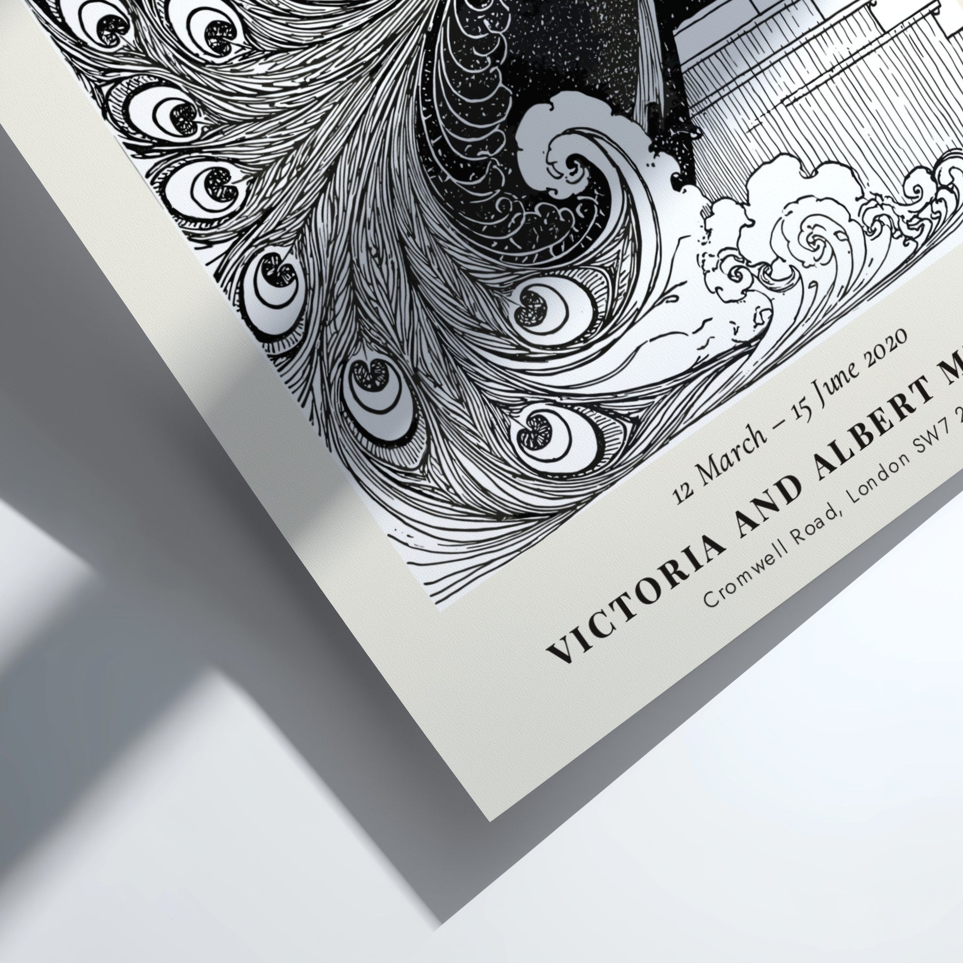 Salome The Peacock Skirt poster featuring intricate black and white design by Aubrey Beardsley