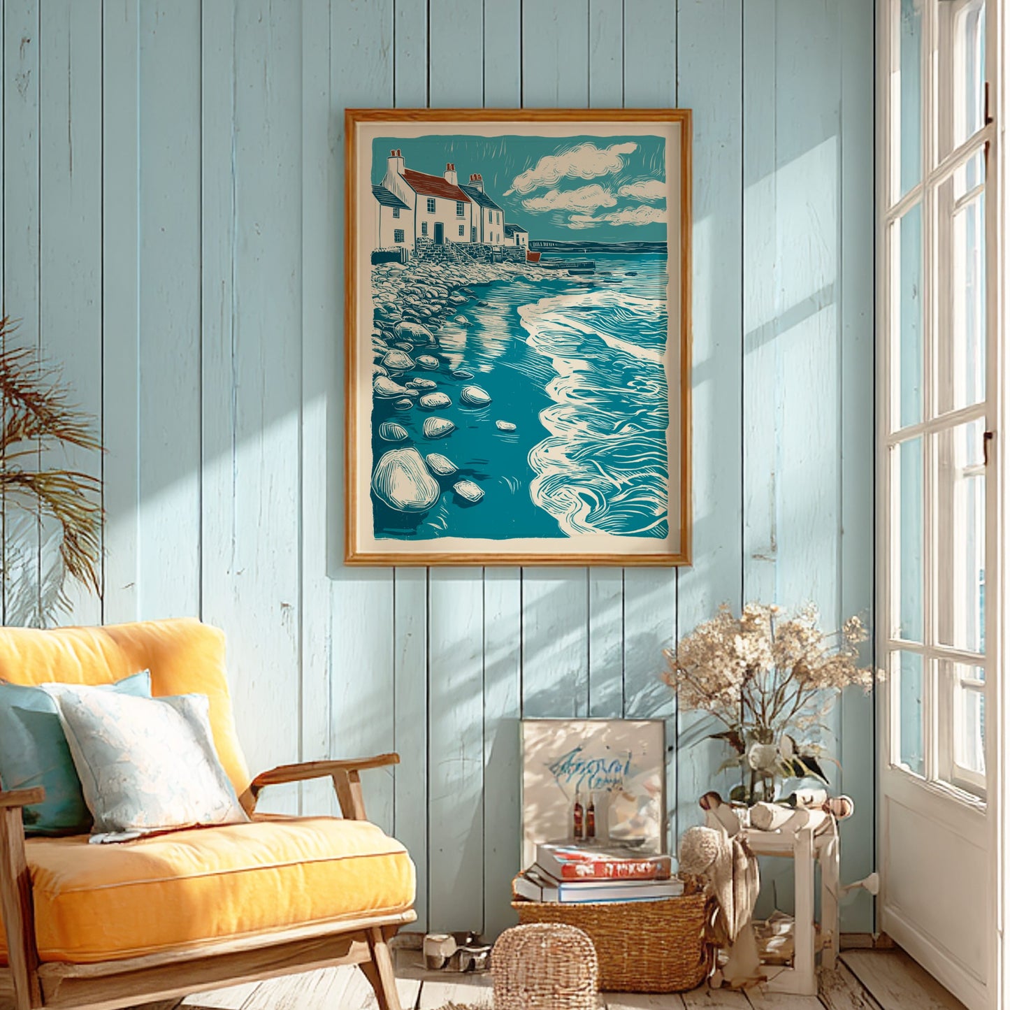 Salt Air Poster - Coastal Breeze & Ocean Vibes Wall Art Print