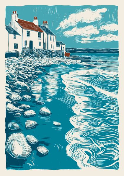 Salt Air Poster - Coastal Breeze & Ocean Vibes Wall Art Print