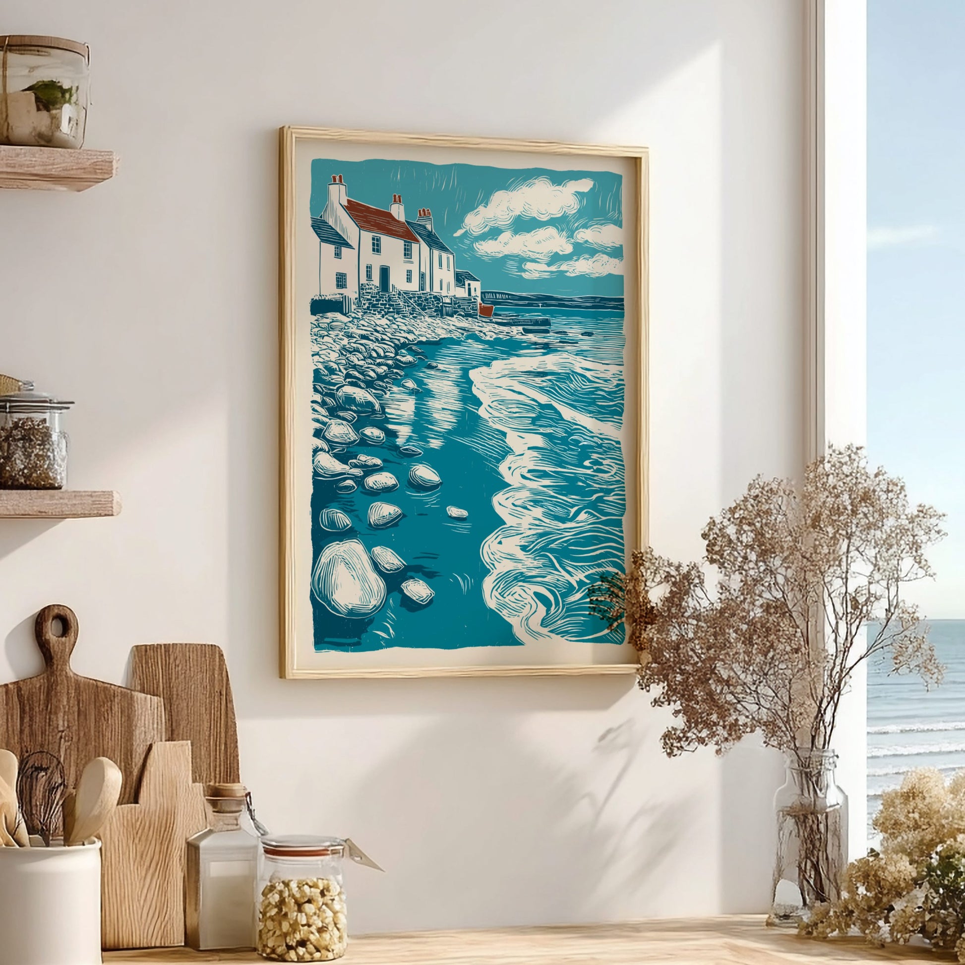 Salt Air Poster - Coastal Breeze & Ocean Vibes Wall Art Print