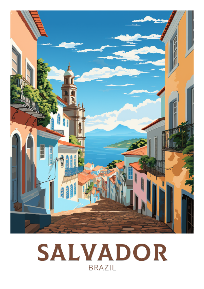 South America SALVADOR PRINT - VINTAGE ARTWORK