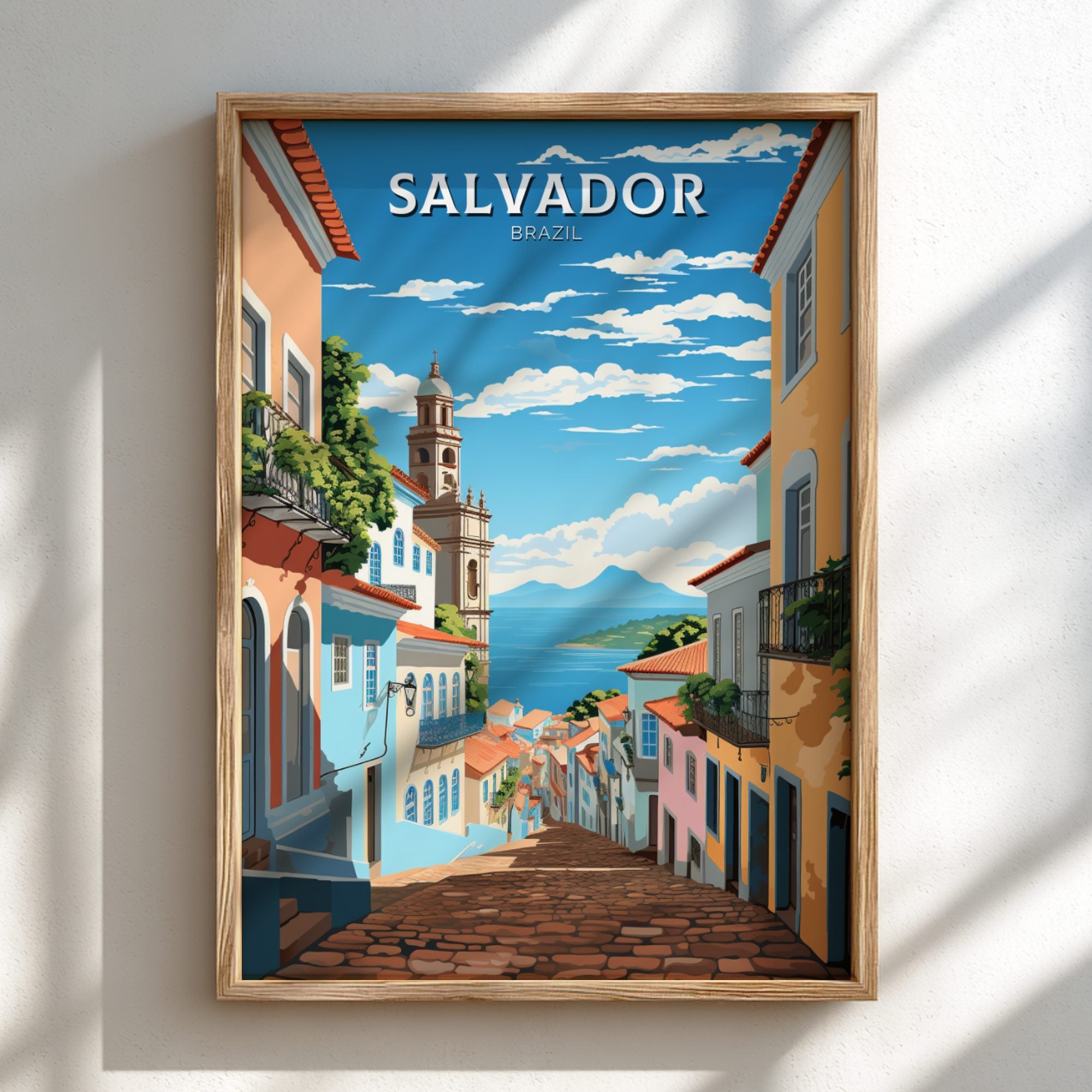 South America SALVADOR TRAVEL POSTER - RETRO BRAZIL ART
