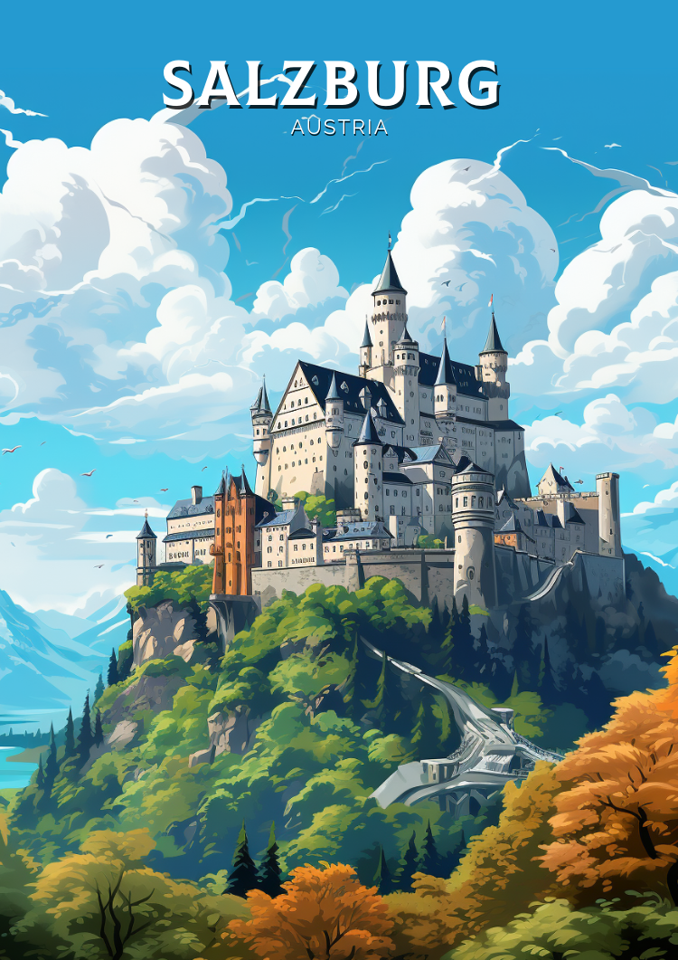 Europe SALZBURG TRAVEL WALL ART - AUSTRIA POSTER