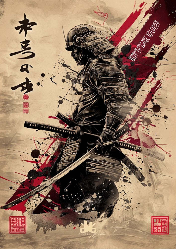 Samurai Warrior Poster: Japanese Warrior Samurai Wall Art