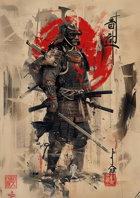 Warrior Samurai Poster: Japanese Warrior Samurai Wall Art