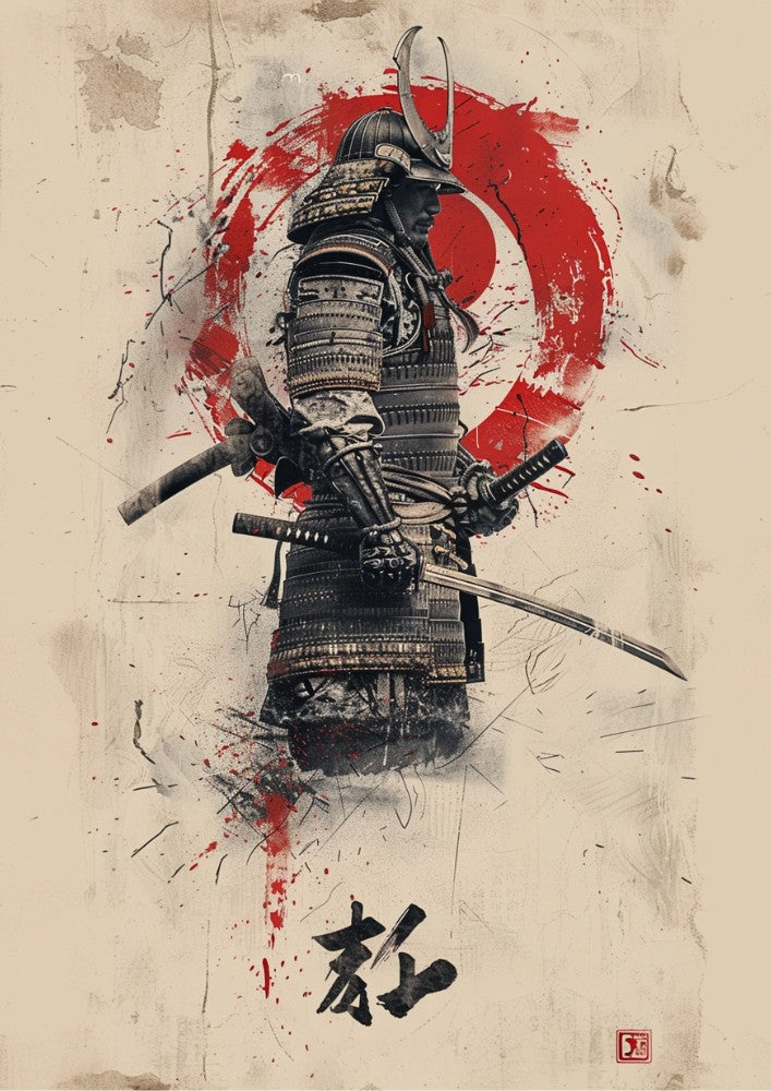 Japanese Warrior Poster: Japanese Warrior Samurai Wall Art