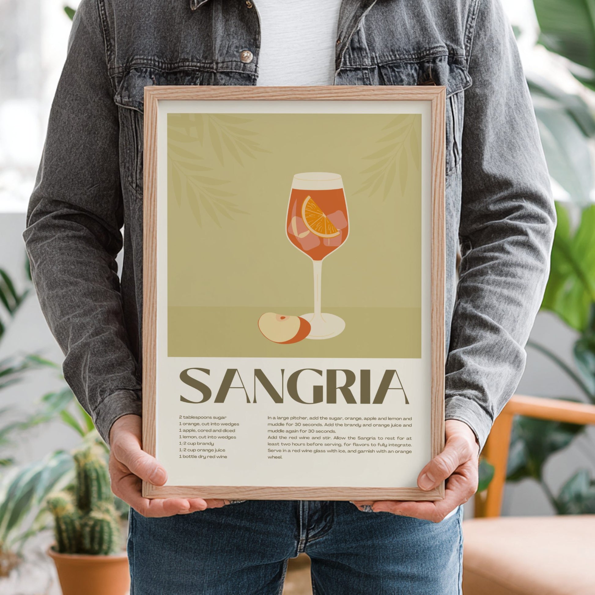 Sangria Cocktail Poster on a frame