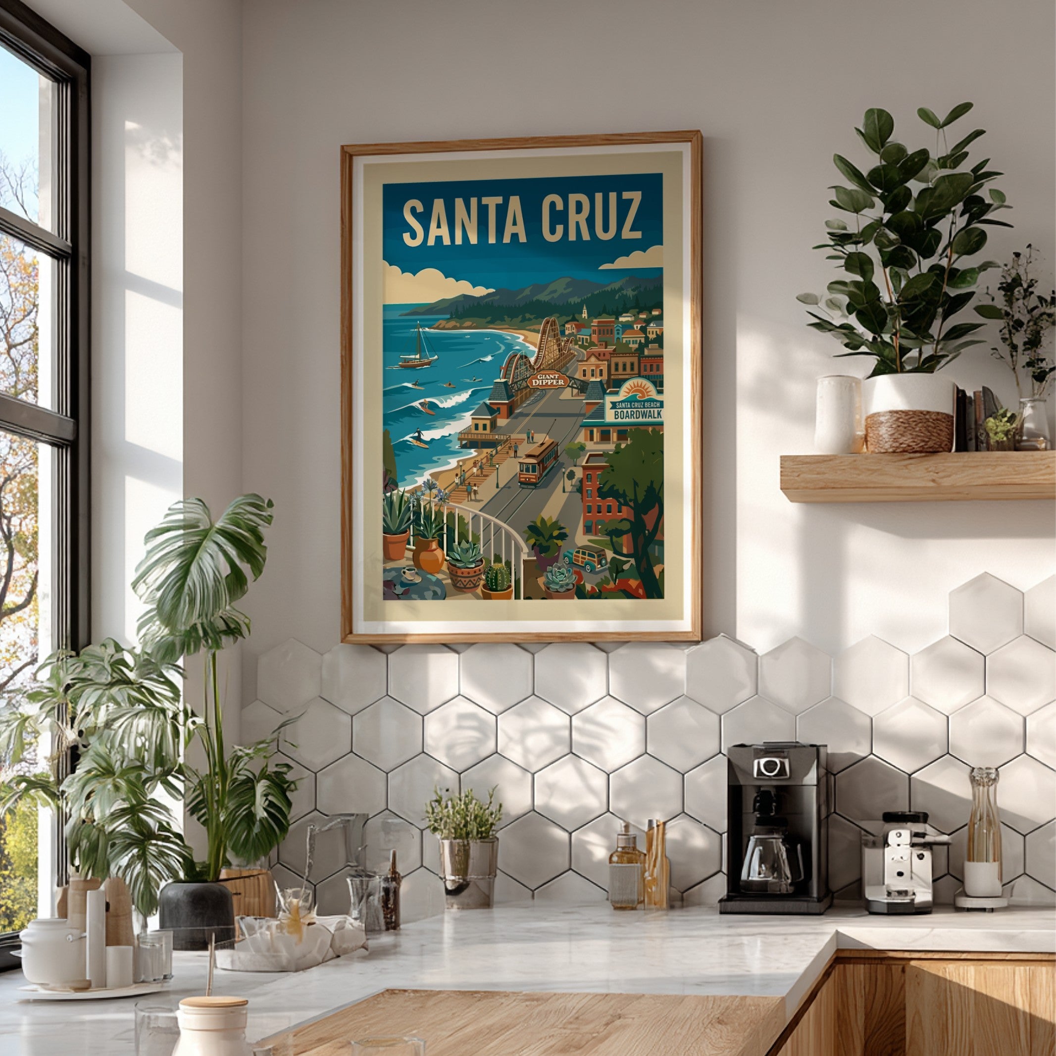 Santa Cruz Boardwalk Poster - Vintage Travel Art – Brighton Posters
