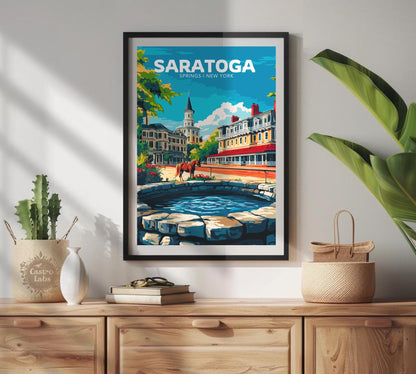 Saratoga Travel Poster, Saratoga Wall Art, Saratoga Photo Print, Saratoga Springs Artwork, Home Décor, Saratoga Art, Saratoga Springs Art