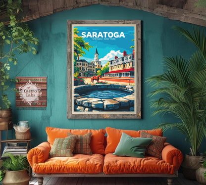 Saratoga Travel Poster, Saratoga Wall Art, Saratoga Photo Print, Saratoga Springs Artwork, Home Décor, Saratoga Art, Saratoga Springs Art