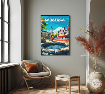 Saratoga Travel Poster, Saratoga Wall Art, Saratoga Photo Print, Saratoga Springs Artwork, Home Décor, Saratoga Art, Saratoga Springs Art
