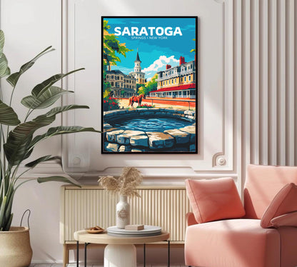 Saratoga Travel Poster, Saratoga Wall Art, Saratoga Photo Print, Saratoga Springs Artwork, Home Décor, Saratoga Art, Saratoga Springs Art