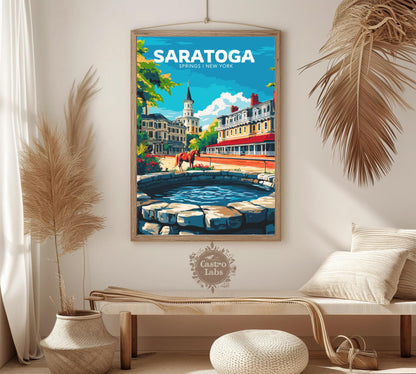 Saratoga Travel Poster, Saratoga Wall Art, Saratoga Photo Print, Saratoga Springs Artwork, Home Décor, Saratoga Art, Saratoga Springs Art